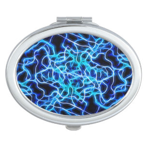 Electric Neon Blue Tesla Coil Lightning Vanity Mirror