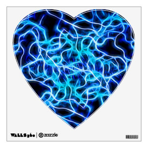 Electric Neon Blue Tesla Coil Lightning Wall Decal