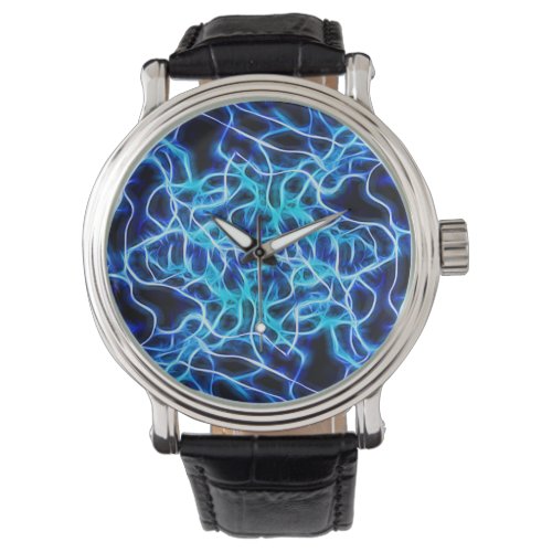 Electric Neon Blue Tesla Coil Lightning Watch