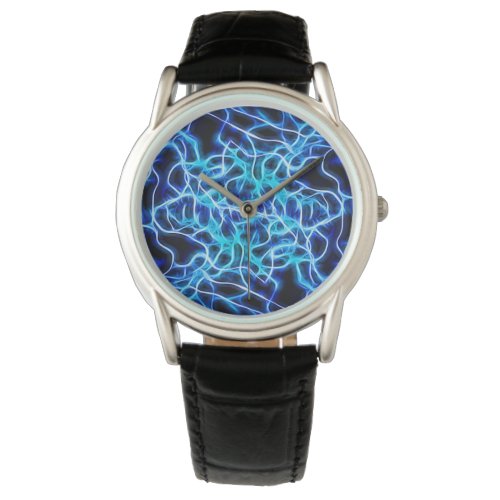 Electric Neon Blue Tesla Coil Lightning Watch