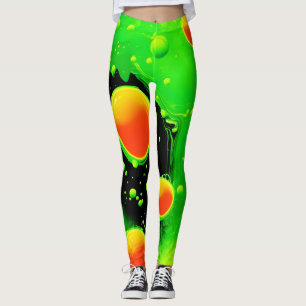Electric Neon Bubble Dance Leggings