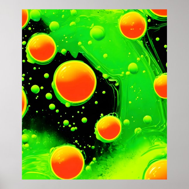 Electric Neon Bubble Dance Poster (Front)