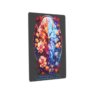 Electric Neon Eagle Metal Print