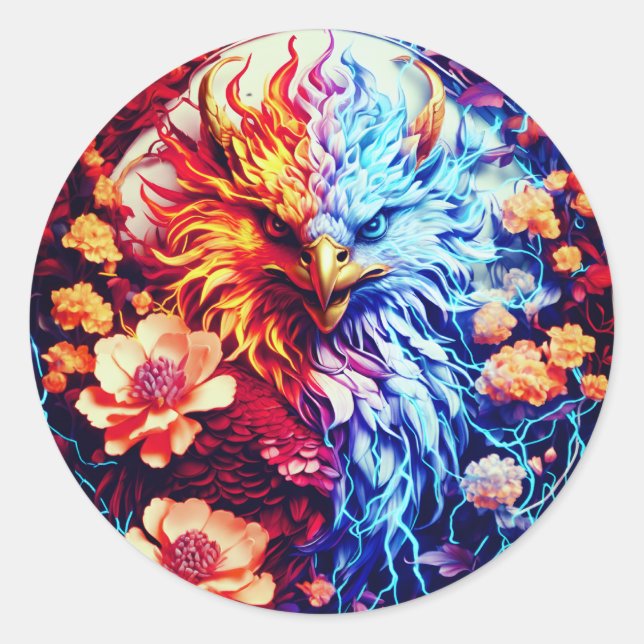 Electric Neon Eagle Sticker (Front)