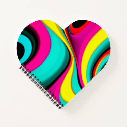 Electric neon psychedelic design notebook