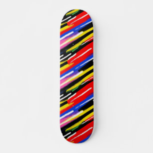 Electric Neon Stripe Riot Skateboard