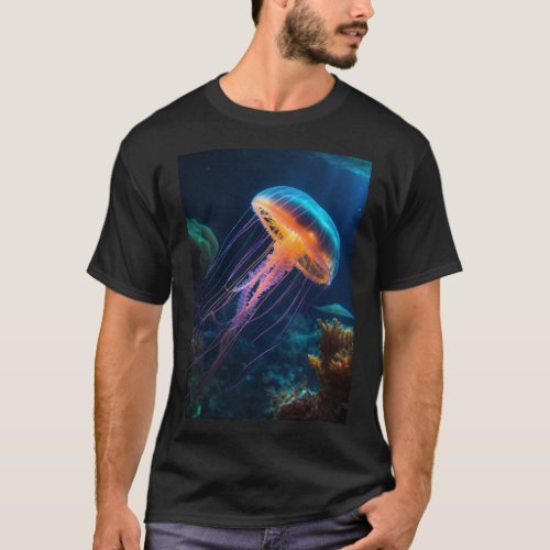 Electric Ocean Glow_in_the_Dark Jellyfish T_Shirt