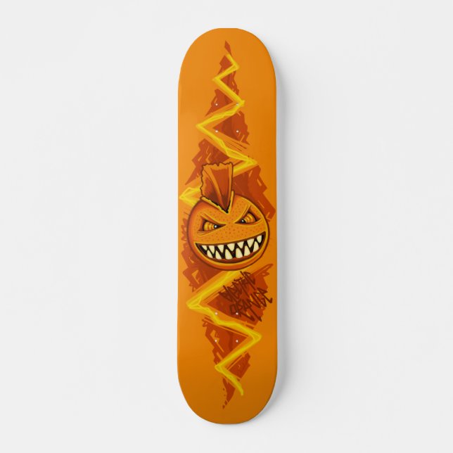 Electric Orange - PUNK Skateboard Deck (Front)
