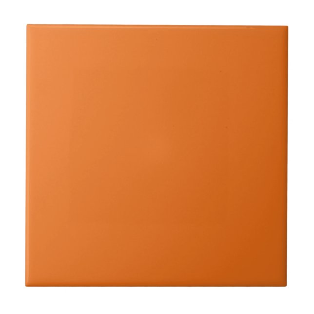Electric Orange Solid Color Ceramic Tile (Front)