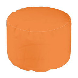 Electric Orange Solid Color Pouf