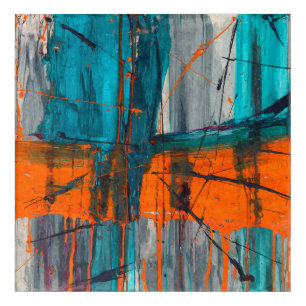 Electric Orange Teal Urban Abstract Acrylic Print