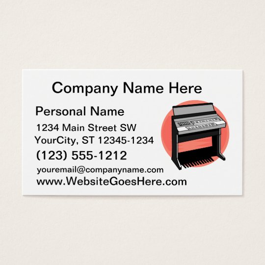 Electric Organ Peach Background Business Card