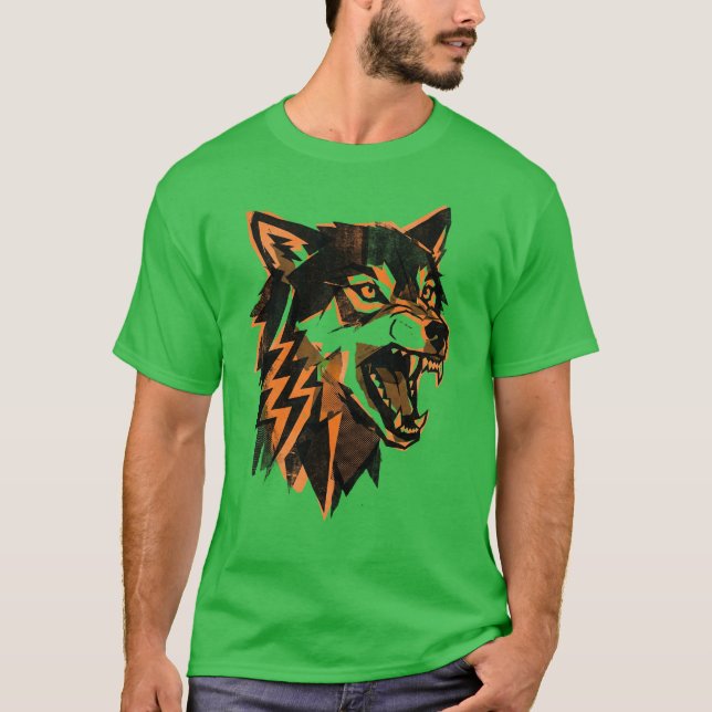 Electric Pack Wolf Shirt – Lightning Power Graphic (Front)