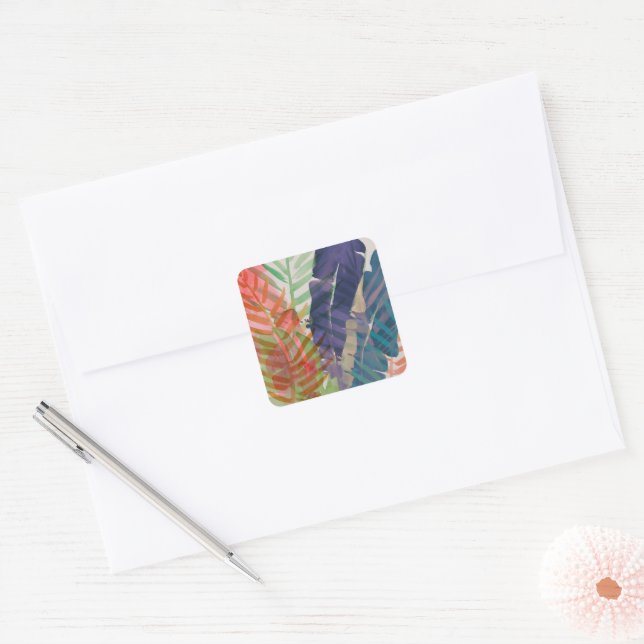 Electric Palms Square Sticker (Envelope)