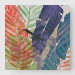 Electric Palms Square Wall Clock