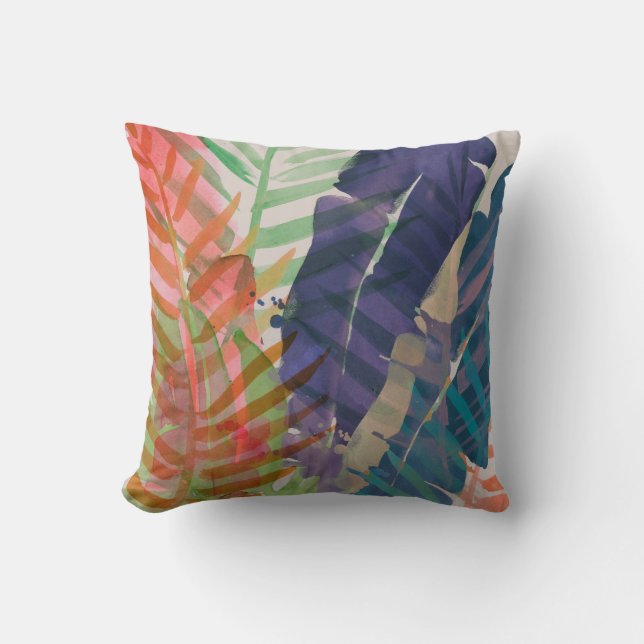 Electric Palms Throw Pillow (Front)