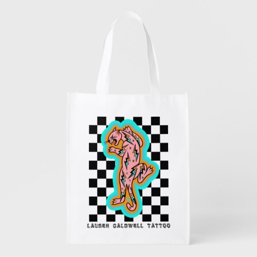 Electric Panther Tee Grocery Bag