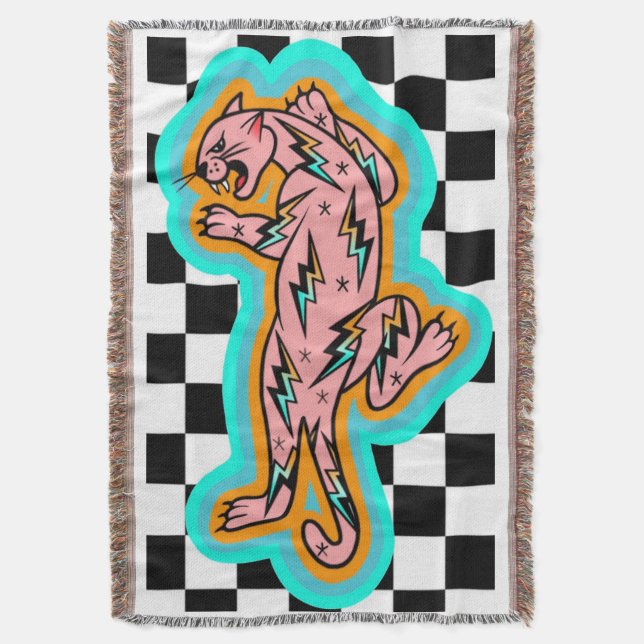 Electric Panther Throw Blanket (Front Vertical)