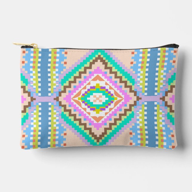 Electric Pastel Dream Kaleidoscope Accessory Pouch (Front)