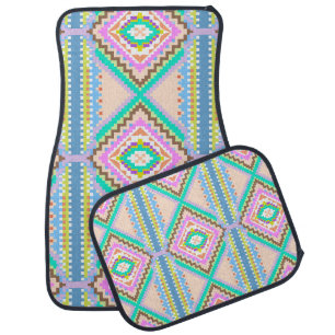 Electric Pastel Dream Kaleidoscope Car Floor Mat