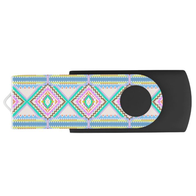 Electric Pastel Dream Kaleidoscope Flash Drive (Back)