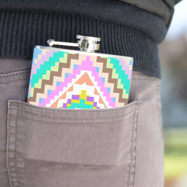 Electric Pastel Dream Kaleidoscope Flask (In Situ)