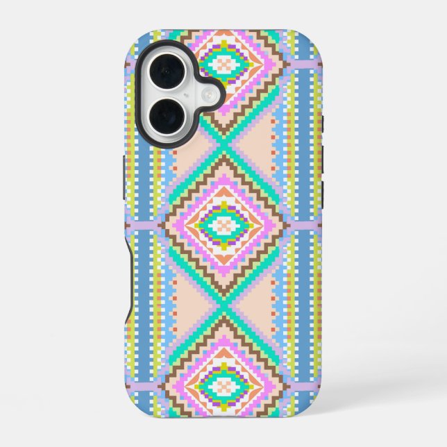 Electric Pastel Dream Kaleidoscope iPhone Case (Back)