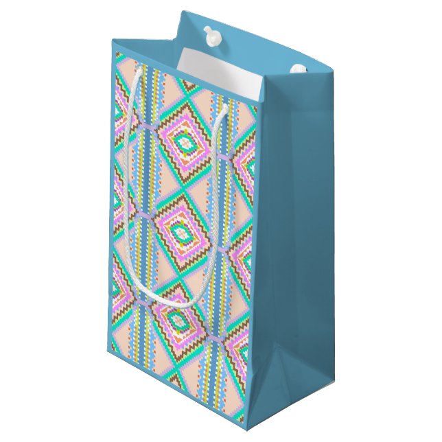 Electric Pastel Dream Kaleidoscope Small Gift Bag (Front Angled)