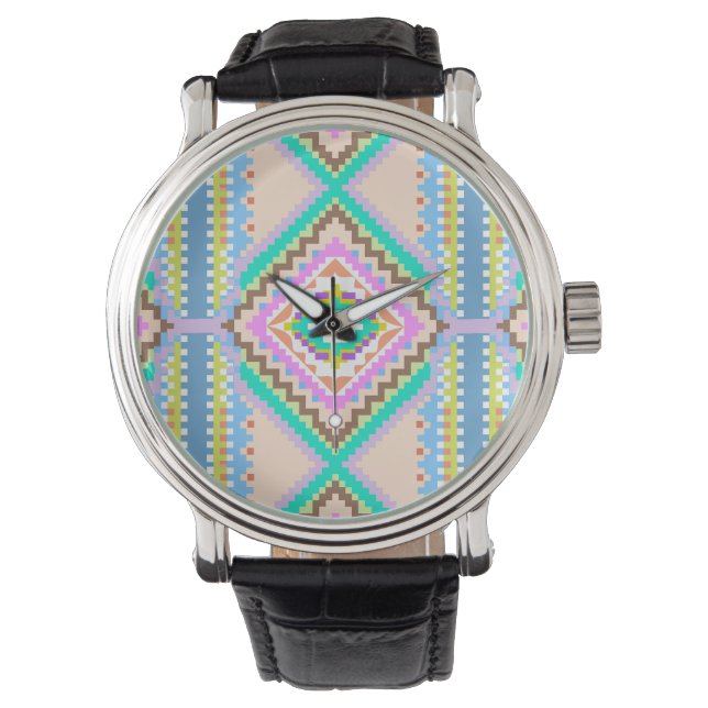 Electric Pastel Dream Kaleidoscope Watch (Front)