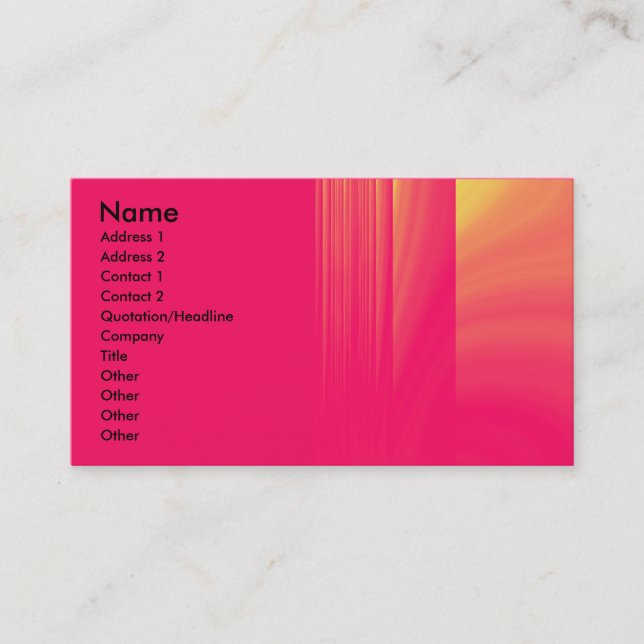 Electric Peach Business Card (Front)