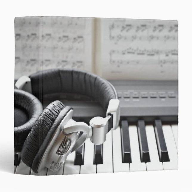 Electric Piano Keyboard 3 Ring Binder (Front/Spine)