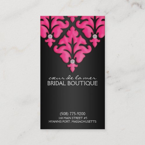 Electric Pink Diamond Damask Appointment Cards Business Card Templates