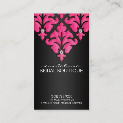 Customizable Electric Pink Diamond Damask Appointment Cards Business Card Templates
