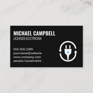 Electric Plug Icon Business Card