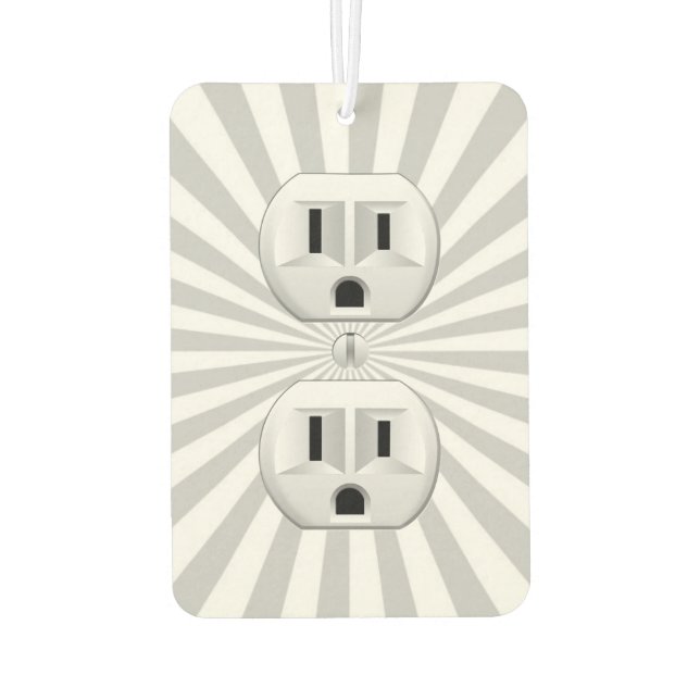 Electric Plug Wall Outlet Fun Customize This! Air Freshener (Back)