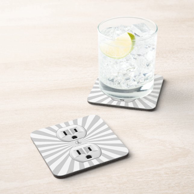 Electric Plug Wall Outlet Fun Customize This! Beverage Coaster (Right Side)
