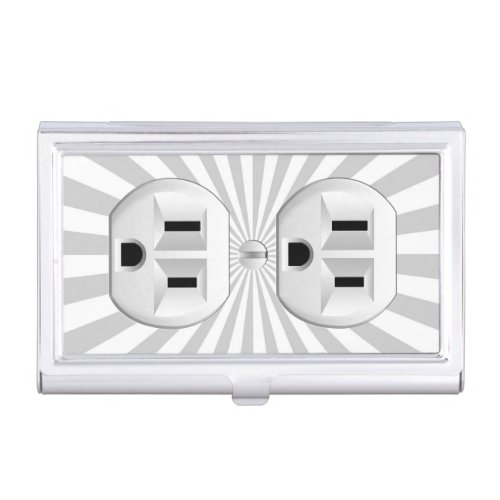 Electric Plug Wall Outlet Fun Customize This Business Card Case