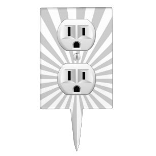 Electric Plug Wall Outlet Fun Customize This! Cake Topper