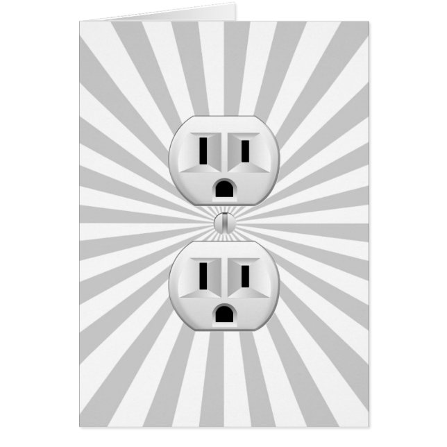Electric Plug Wall Outlet Fun Customize This! Cards (Front)