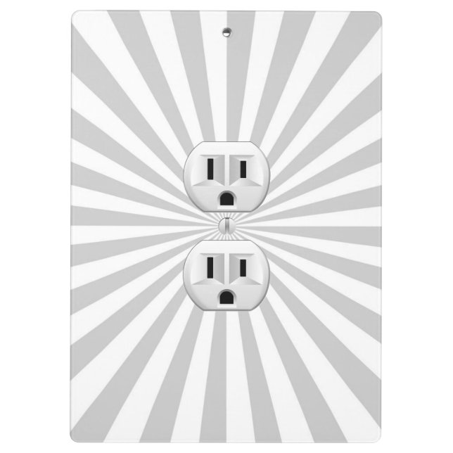 Electric Plug Wall Outlet Fun Customize This! Clipboard (Back)