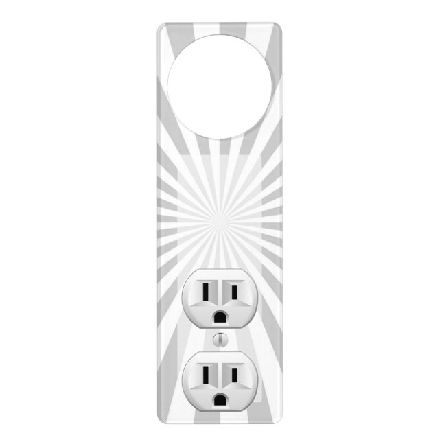 Electric Plug Wall Outlet Fun Customize This! Door Hanger (Front)