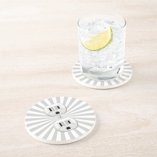 Electric Plug Wall Outlet Fun Customize This! Drink Coaster (Side)