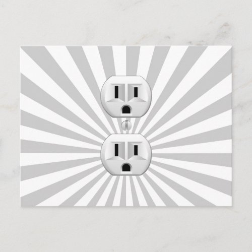 Electric Plug Wall Outlet Fun Customize This Postcard