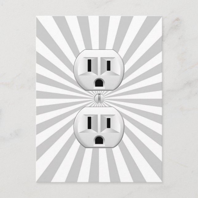 Electric Plug Wall Outlet Fun Customize This! Postcard (Front)