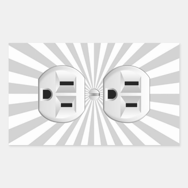 Electric Plug Wall Outlet Fun Customize This! Rectangular Sticker (Front)