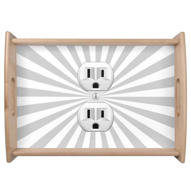 Electric Plug Wall Outlet Fun Customize This! Serving Tray (Front)