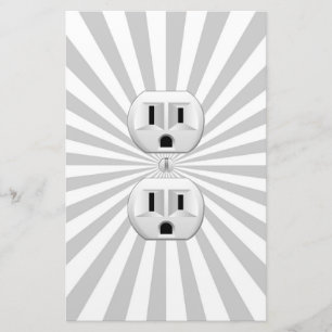 Electric Plug Wall Outlet Fun Customize This! Stationery