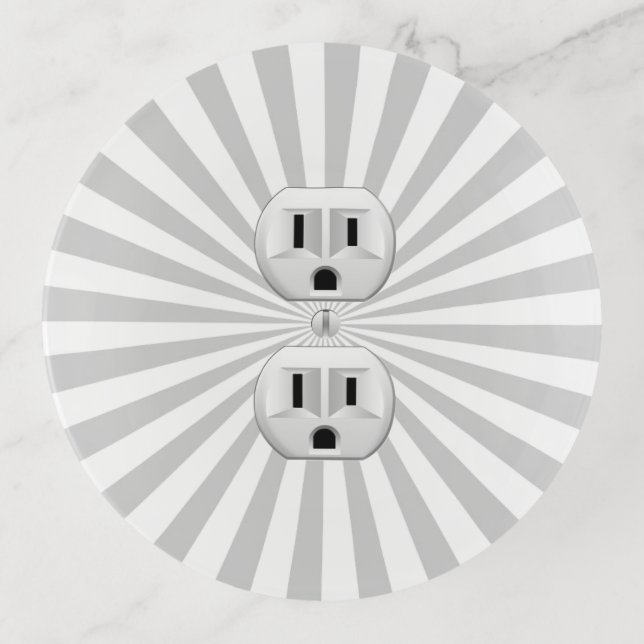 Electric Plug Wall Outlet Fun Customize This! Trinket Tray (Front)