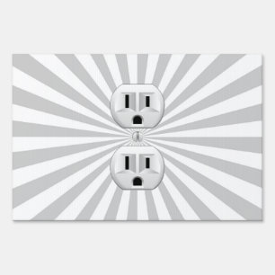 Electric Plug Wall Outlet Fun Customize This! Yard Sign