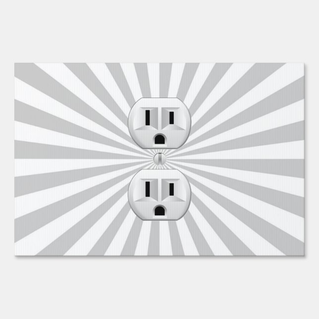 Electric Plug Wall Outlet Fun Customize This! Yard Sign (Front)